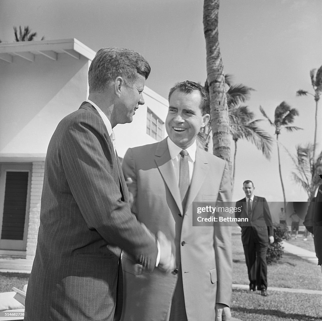 Nixon And Kennedy Shaking Hands After Election
