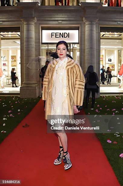 Marie-Agnes Gillot attends Palazzo FENDI And ZUMA Inauguration on March 10, 2016 in Rome, Italy.