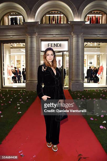 Miriam Leone attends Palazzo FENDI And ZUMA Inauguration on March 10, 2016 in Rome, Italy.