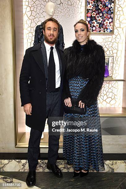 Sara Sbaffi and Giulio Delettrez attend Palazzo FENDI And ZUMA Inauguration on March 10, 2016 in Rome, Italy.