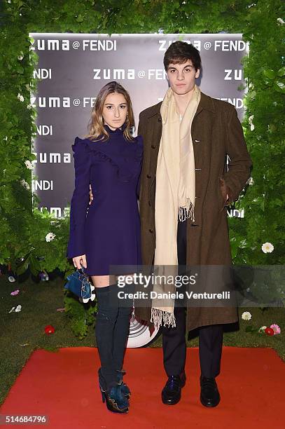 Carolina Beccari and Giacomo de Franchis attend Palazzo FENDI And ZUMA Inauguration on March 10, 2016 in Rome, Italy.