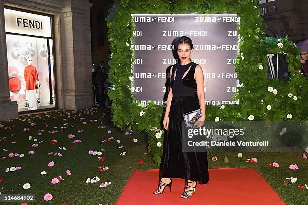 Oda Jaune attends Palazzo FENDI And ZUMA Inauguration on March 10, 2016 in Rome, Italy.