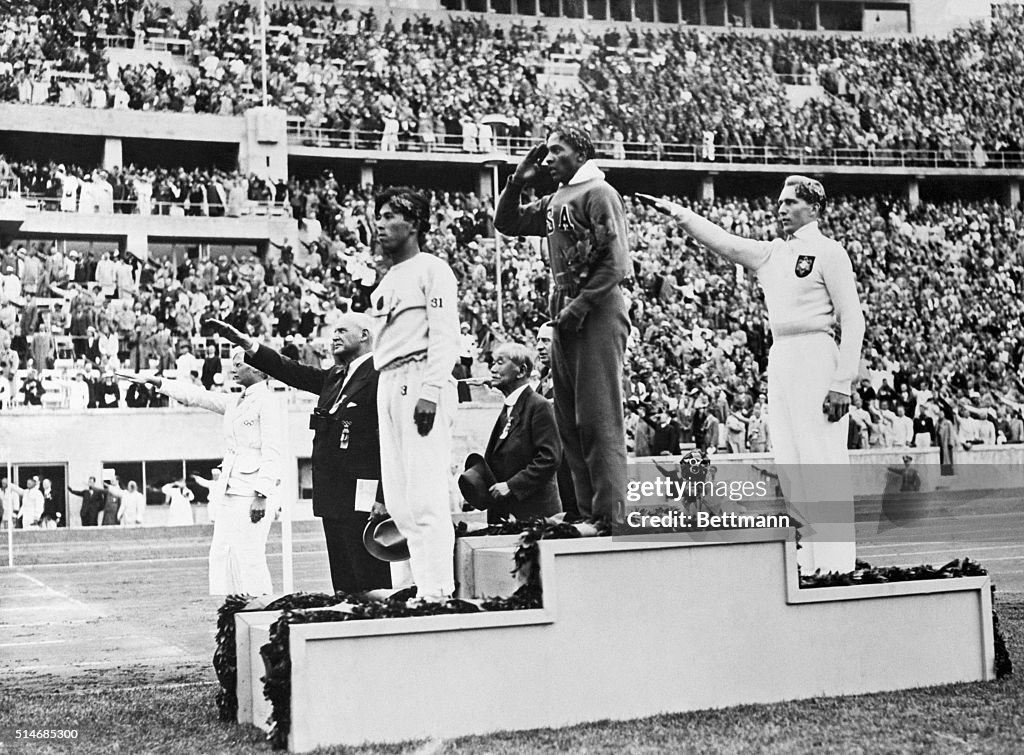 1936 Olympic Long Jump Medals Ceremony