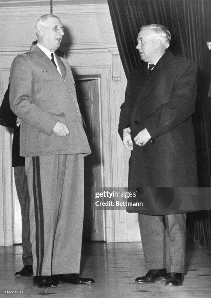 Charles De Gaulle and Harold Wilson Talking