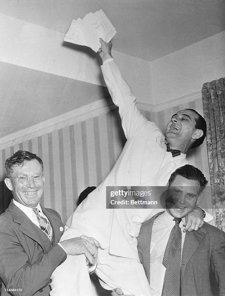 Lyndon Johnson Rides On Shoulders