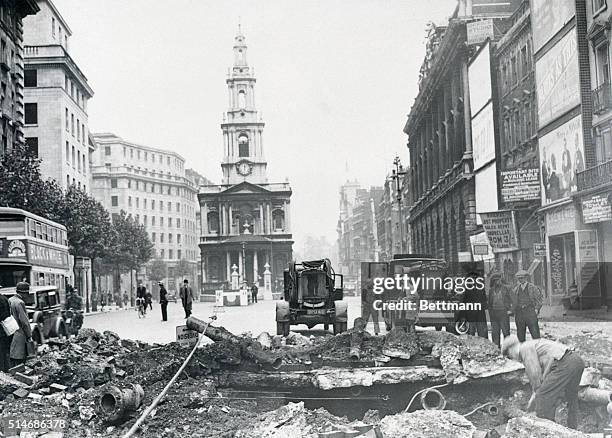 Blitz Damage in London's Strand 1940