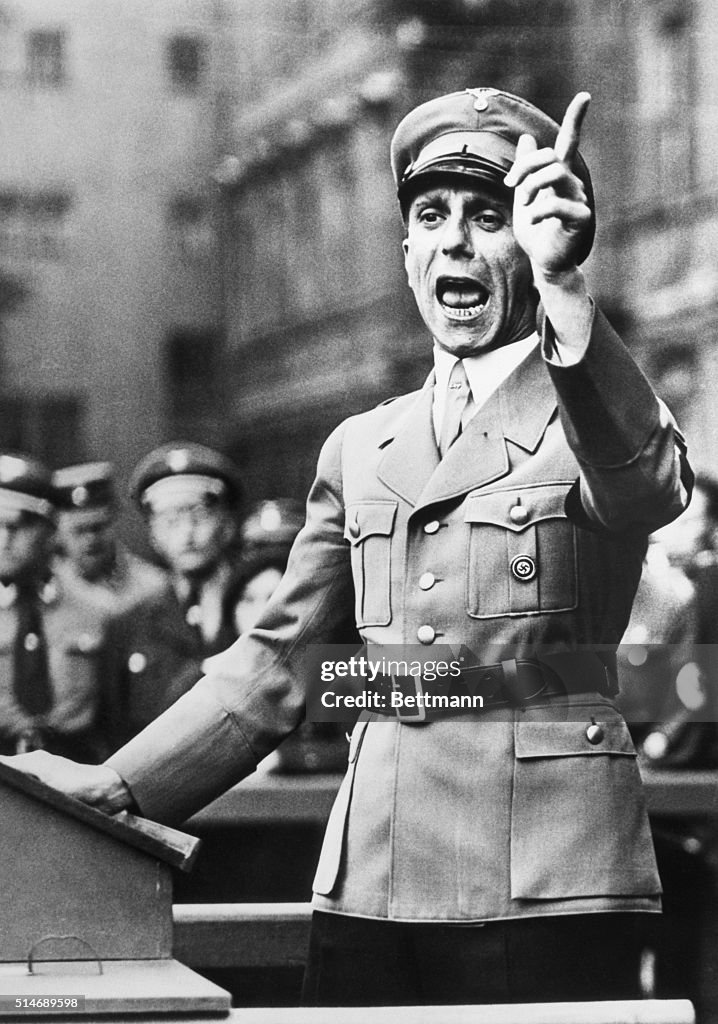 Joseph Goebbels Making Fiery Speech