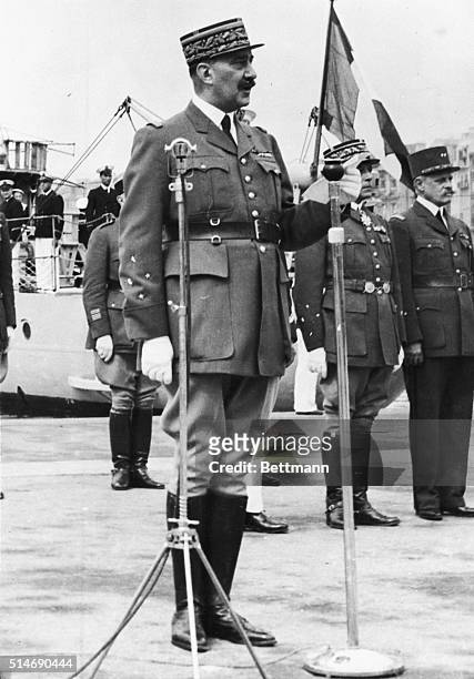 Beirut, Syria: General Henri Dentz, pictured, Vichy's high commissioner for Syria, who today openly warned Great Britain that France's big Army and...