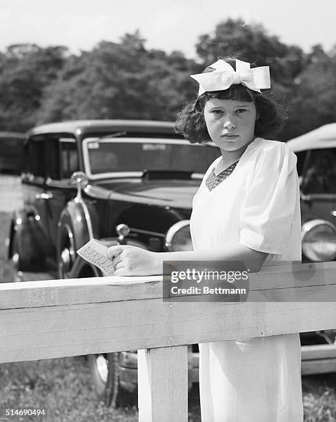 Roslyn, Long Island, New York: Miss Gloria Vanderbilt pictured at the spring meeting of the United Hunts Racing Association here. The young heiress...