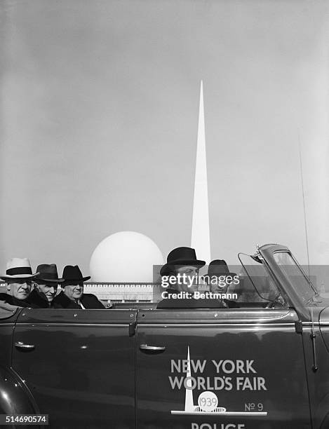 New York, NY: Henry Ford, head of the vast motor empire that bears his name, is shown with other distinguished figures as the Ford Exhibit was...