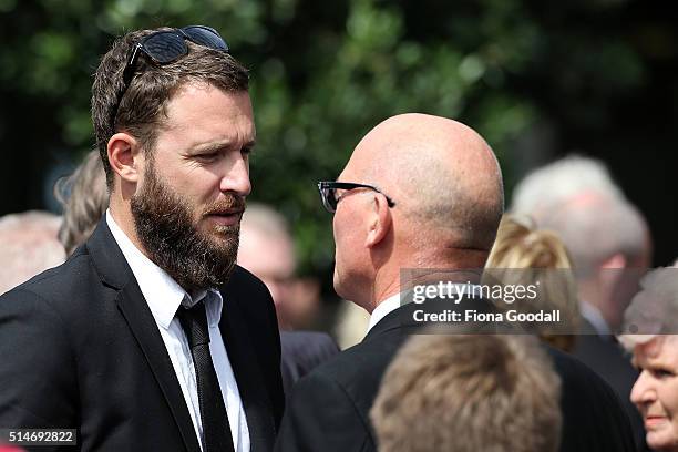 Black Cap Daniel Vettori after the funeral service for Martin Crowe on March 11, 2016 in Auckland, New Zealand. Former New Zealand cricketer Martin...