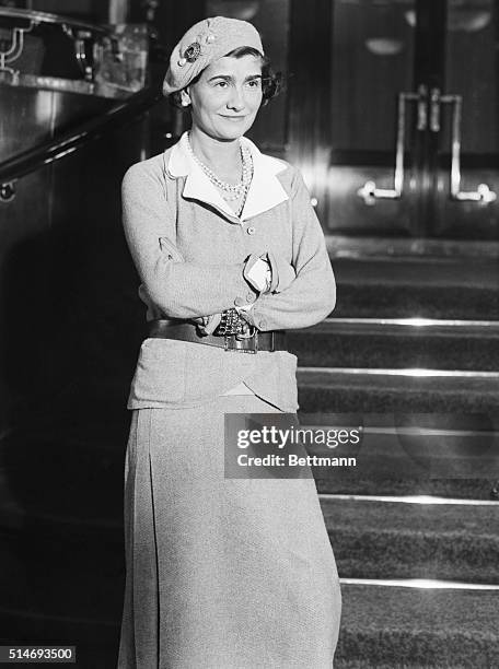 Closeup of Gabrielle "CoCo" Chanel. Photograph, 1931.