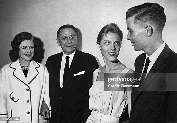 Pamela and Leland Hayward watch William Hayward and Marilla Nelson as the yournger couple reheases for their wedding.