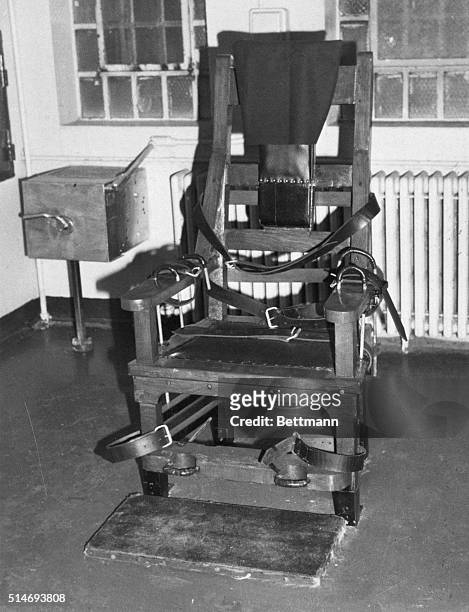 Michigan City, IN: The electric chair at the Michigan City Prison where Steven Judy will be electrocuted.