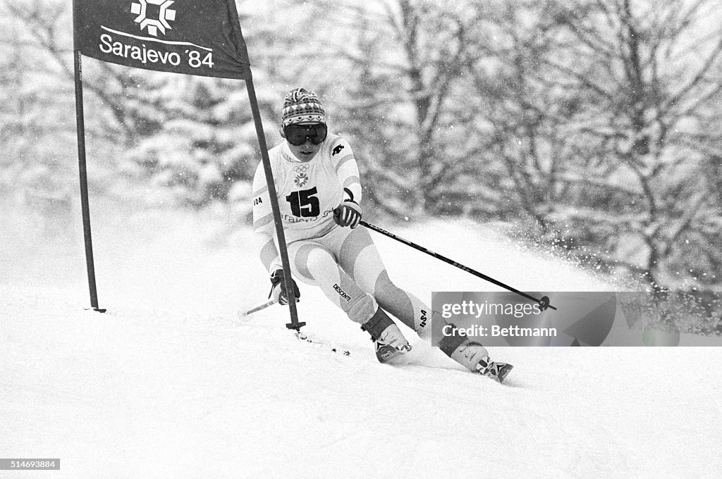 Debbie Armstrong Skiing Giant Slalom