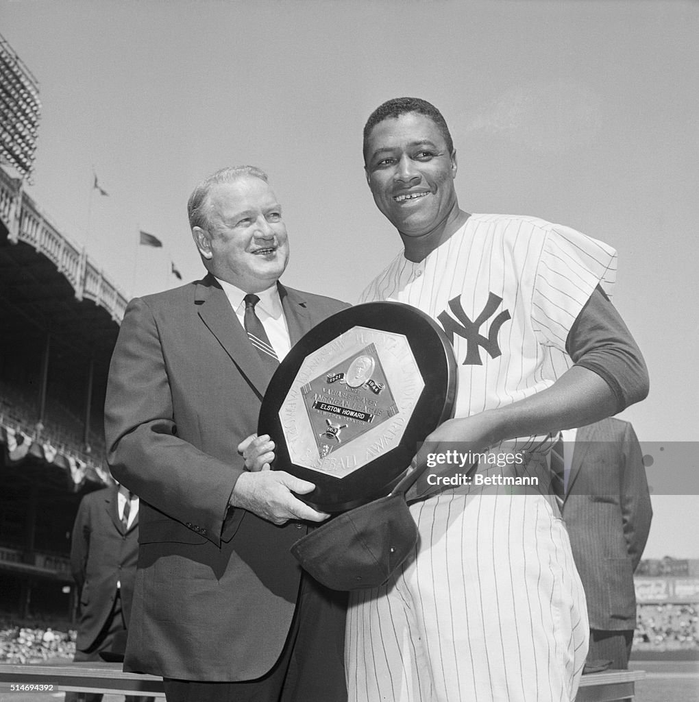 Elston Howard Receiving 1963 MVP Award