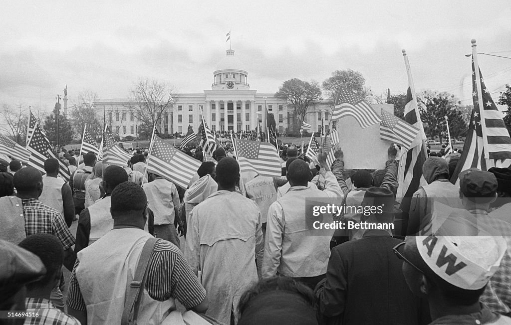 Marchers At Alabama State Capitol Building