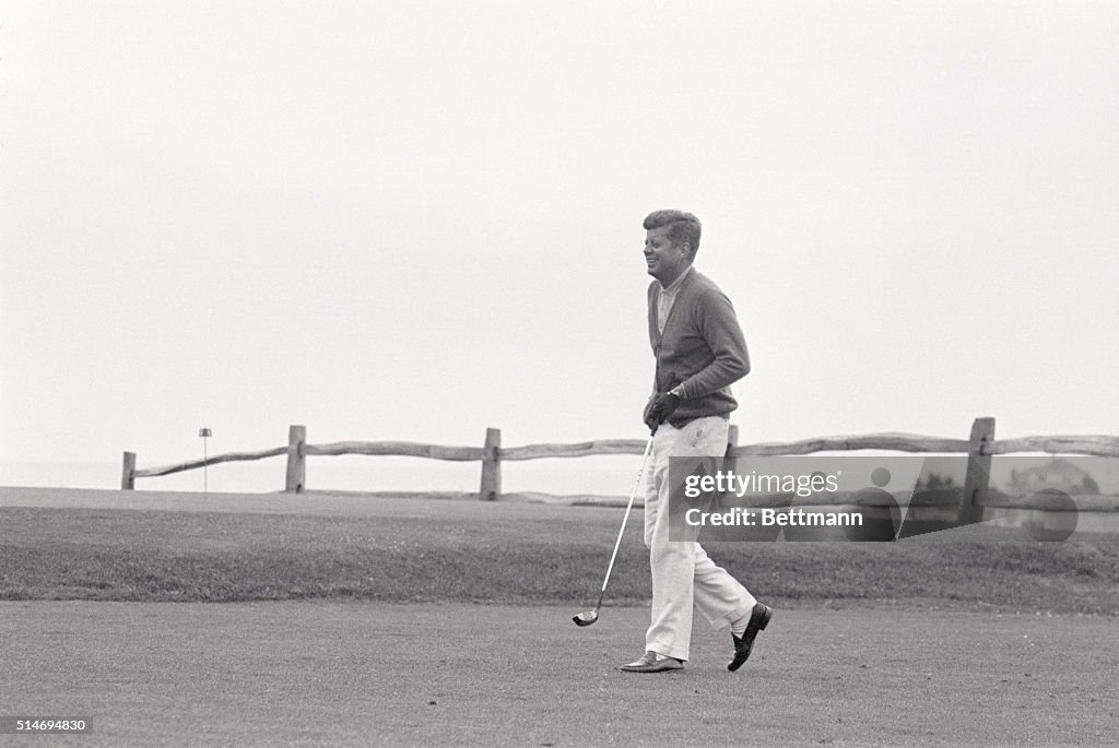 President Kennedy Playing Golf