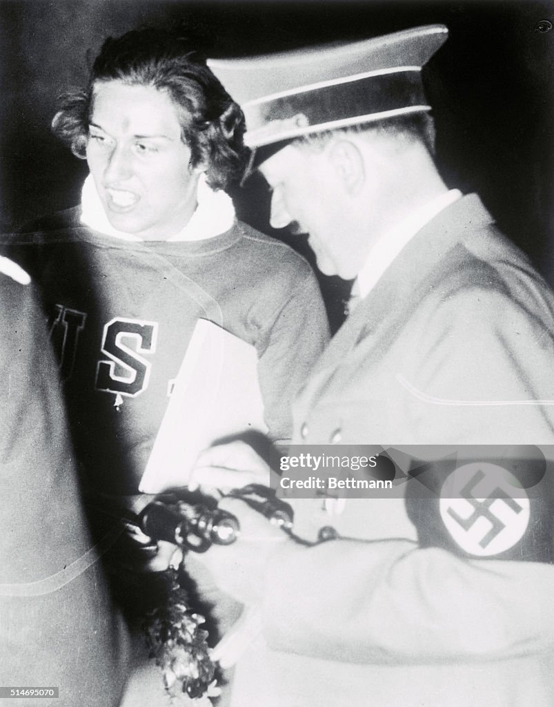 Helen Stephens Meeting Adolf Hitler at Olympic Games
