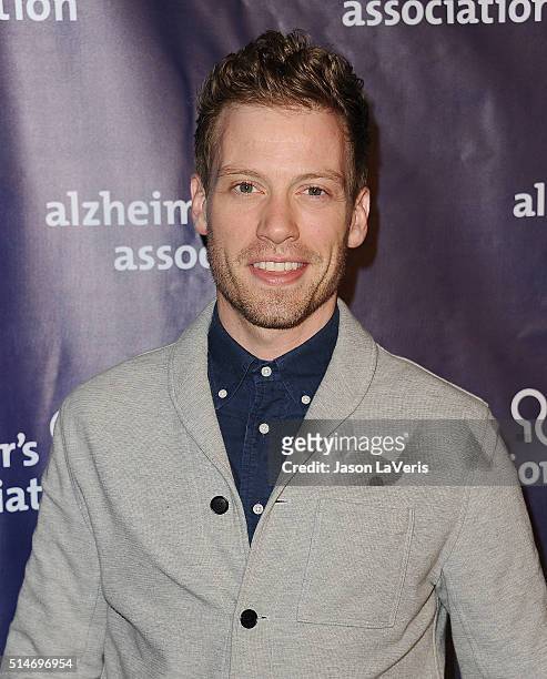 Actor Barrett Foa attends the 2016 Alzheimer's Association's "A Night At Sardi's" at The Beverly Hilton Hotel on March 9, 2016 in Beverly Hills,...