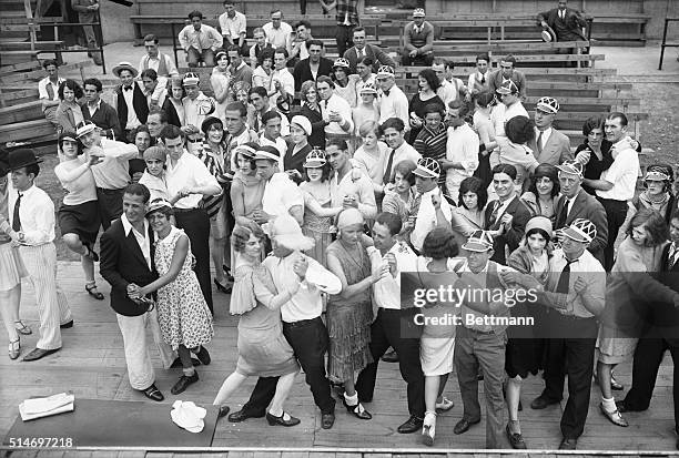 New York, Ny: Photo shows a view of the dance Marathon which started at Coney Island with forty couples, most of them winners of previous dance...