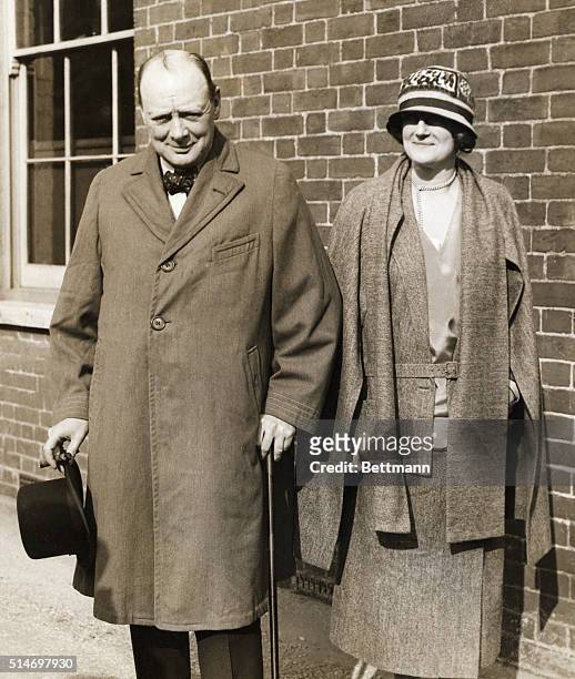 Winston Churchill and his wife. Undated photograph.