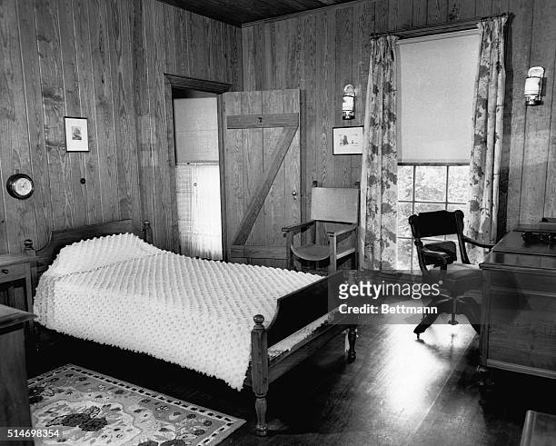 President Franklin Roosevelt was taken to this bedroom shortly after he was stricken with a cerebral hemorrhage. He died in this bed.