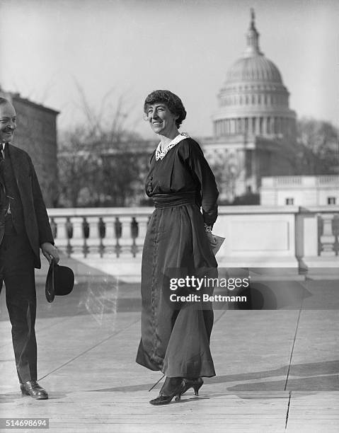 Congresswoman Jeannette Rankin is to be presented with the flag that flew at the House of Representatives during the passage of the suffrage...