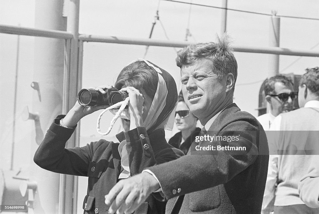 President Kennedy and Jackie Kennedy Watching America's Cup Races