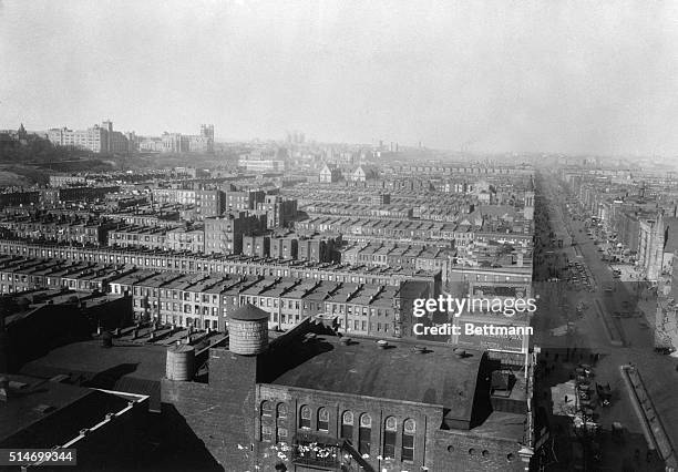 New York, NY: Photo shows general views of the Black Belt from the Hotel Theresa 125th St. And 7th Avenue. ORIGINAL CAPTION