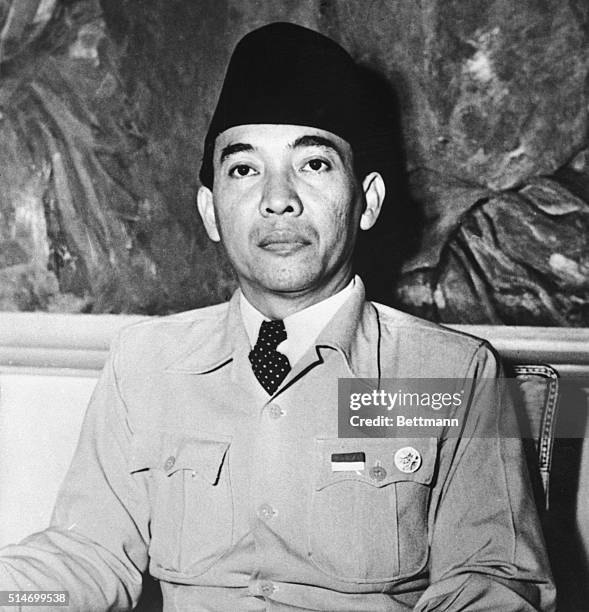 Bativia, Java: Dr. Soekarno, President of the self proclaimed Indonesian republic, Who was rushed from Batavia to Soerabaja in effort to halt...
