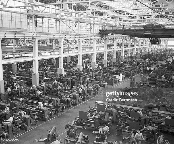 River Rouge, MI: A general view of part of the gigantic tool and die plant in the River Rouge factory of Henry Ford, one of the largest industrial...