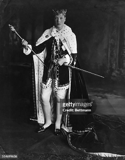 The Prince of Wales in his Welsh Investiture Robes. Formal portrait- photograph.