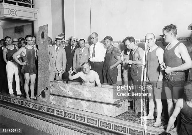 New York, NY: Photo shows Harry Houdini in Casket shortly before it was sealed for submersiion.