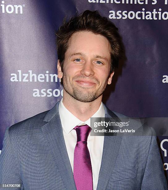 Actor Tyler Ritter attends the 2016 Alzheimer's Association's "A Night At Sardi's" at The Beverly Hilton Hotel on March 9, 2016 in Beverly Hills,...