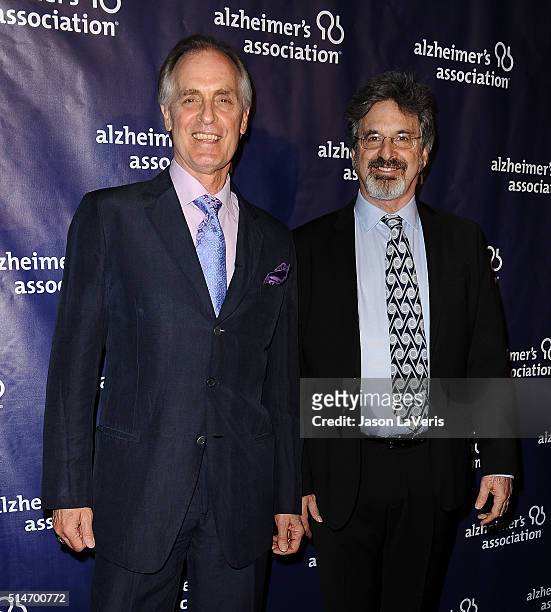 Actors Keith Carradine and Robert Carradine attend the 2016 Alzheimer's Association's "A Night At Sardi's" at The Beverly Hilton Hotel on March 9,...
