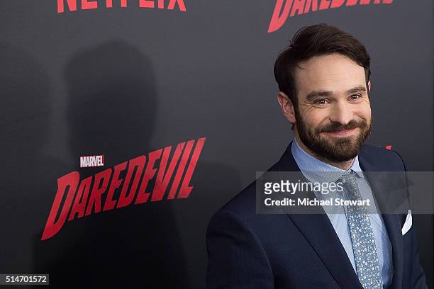 Actor Charlie Cox attends the "Daredevil" Season 2 premiere at AMC Loews Lincoln Square 13 theater on March 10, 2016 in New York City.