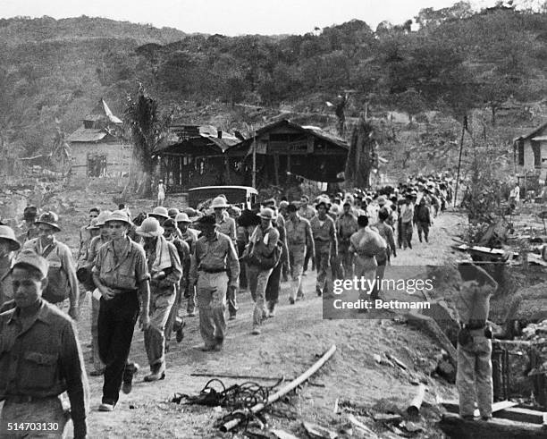 Filipino and American prisoners of war marched from Mariveles to San Fernando. This march was named the Bataan Death March because of the high number...