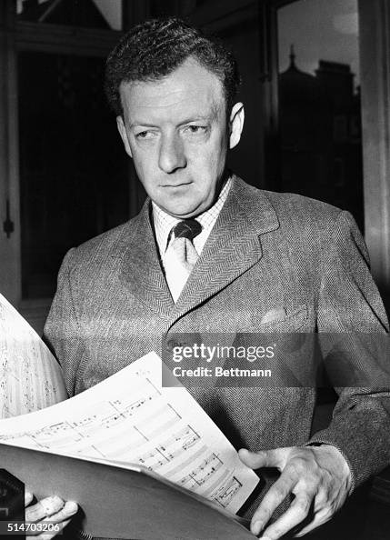 British Composer Benjamin Britten Looks Over The Score For His New british-composer-benjamin-britten-looks-over-the-score-for-his-new