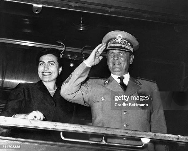 Yugoslavian president Tito and his wife depart for a state visit to the Soviet Union.