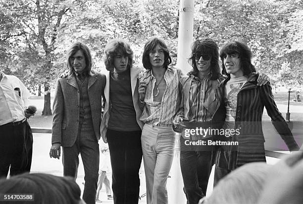 Here is the new Rolling Stones line-up. Mick Taylor , a young lead guitarist, has just joined the pop group in place of Brian Jones, who quit after...