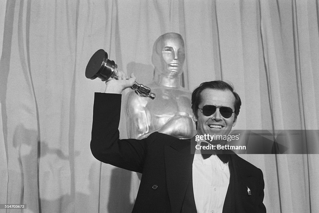 Jack Nicholson Holding Academy Award