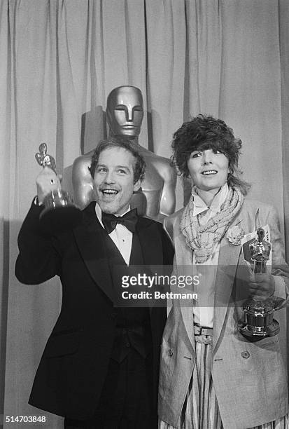 Richard Dreyfuss and Diane Keaton shown as they were awarded best actor and best actress awards at the 50th Academy Awards 4/3 at the Music Center...