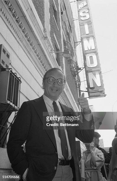 June 29, 1983-New York: A big name on Broadway, playwright Neil Simon is, in a sense, an even bigger name 6/29. He points with pride to the new sign...