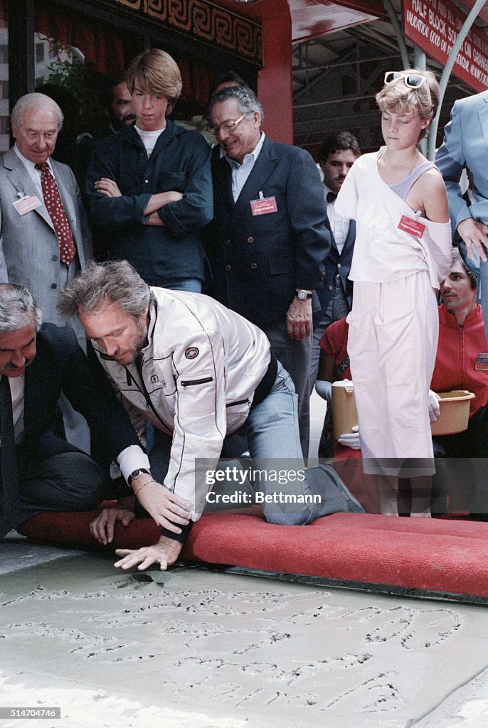 Clint Eastwood Puts Hand In Cement