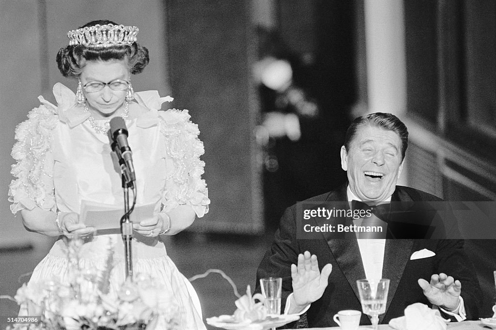 President Reagan Laughing at Queen's Remarks