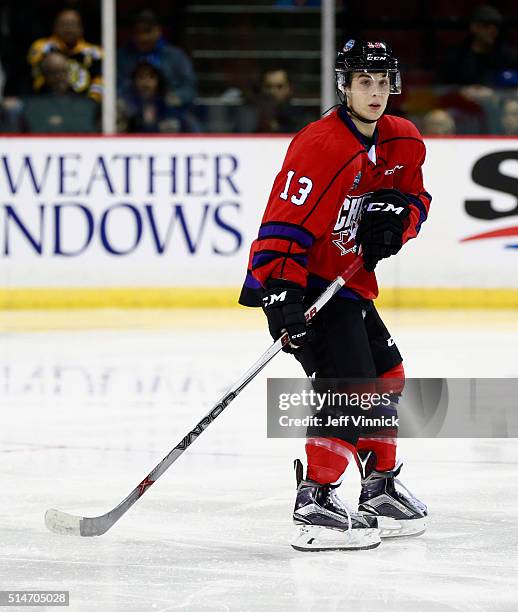 Ty Ronning of Team Cherry skates up ice during the CHL/NHL Top Prospects Game January 28, 2016 at Pacific Coliseum in Vancouver, British Columbia,...