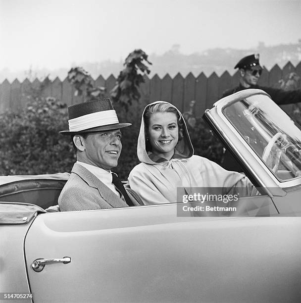 Grace Kelly and Frank Sinatra in an open convertible on the set of the Cole Porter musical High Society. A duet with Bing Crosby earned Kelly her...