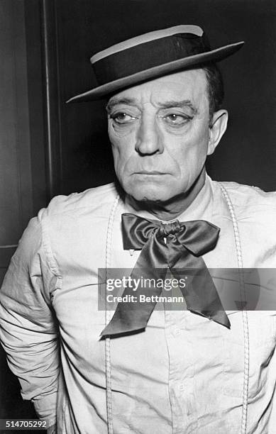 Hollywood, CA: Frozen faced comedian of silent films, Buster Keaton, was reported in "very grave" condition at Sawtelle Hospital Dec 5th, suffering...