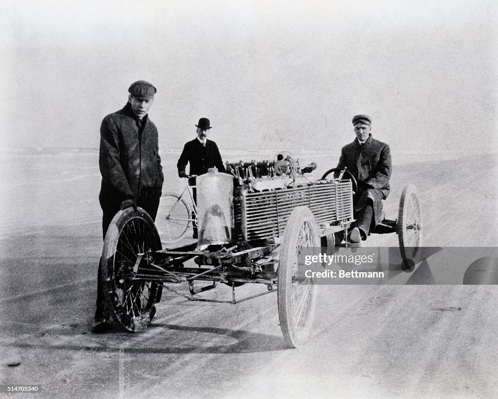 Inventor Henry Ford and Colleagues with Race Car